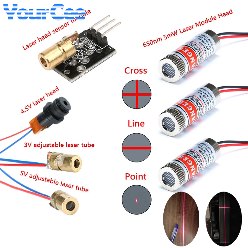 2pcs 650nm 5mW Red Point/Line/ - Industrial Laser Diode ulasan dan harga