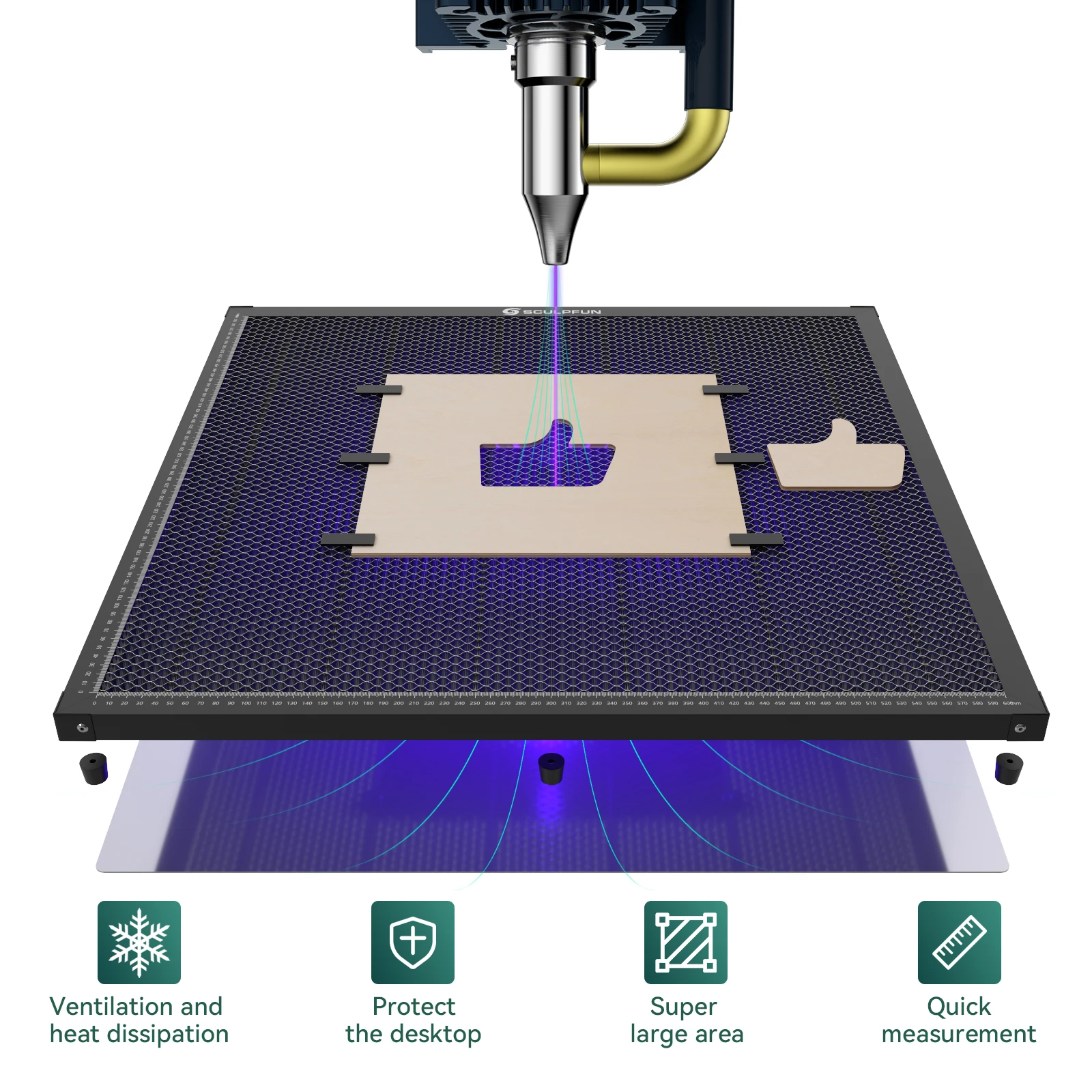 SCULPFUN 600x600mm Honeycomb P - Co2 Laser Engraving Machine ulasan dan harga